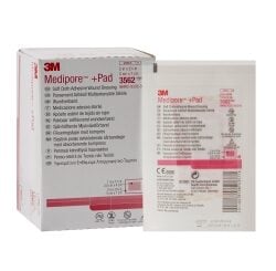 3M Medipore™ Plus Pad Soft Cloth Adhesive Wound Dressing, Sterile 2" x 2-3/4" with 1" x 1-1/2" Pad