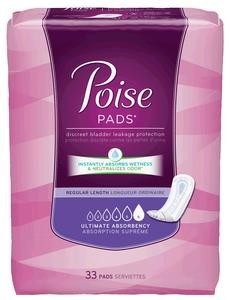 POISE PADS X-LONG ULTRA ABSORBENT 33/PK