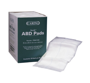 ABD PAD STERILE 5  X 9   25/BX