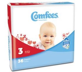 COMFEES DIAPERS 16-28LB  144/CS
