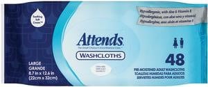ATTENDS WASHCLOTH 8.7 X 12.5 SCENTED 72/PACK