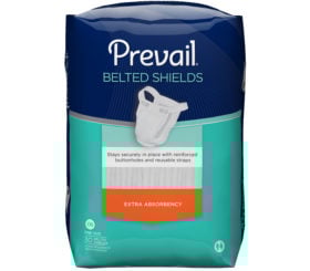 Prevail® Extra Absorbency Belted Shields Undergarment One Size, White, Breathable, Reusable