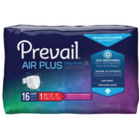 Prevail Air Plus Briefs, Size 1, Medium, 26"-48"