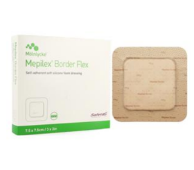 Mepilex Border Flexible Self-Adherent Absorbent Bordered Foam Dressing, 3" x 3"