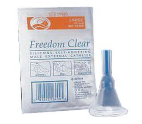 Coloplast Freedom Clear® Male External Catheter with Kink-Resistant Nozzle, Medium, 28mm dia, Silicone