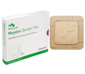 Mepilex Border Flexible Self-Adherent Absorbent Bordered Foam Dressing, 4" x 4"