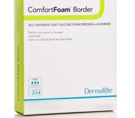 ComfortFoam Border Foam Wound Dressing with Soft Silicone Adhesive, Sm. Sacral, 7.2" x 7.2"
