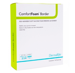 ComfortFoam Self-Adherent Soft Silicone Foam Dressing with Border, Heel/Elbow, 5" x 8".