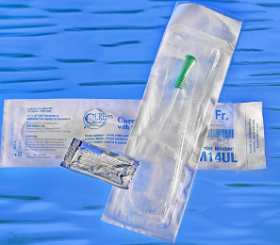 Cure Medical Male U-Shape Pocket Catheter 14Fr 16" with Lubricant