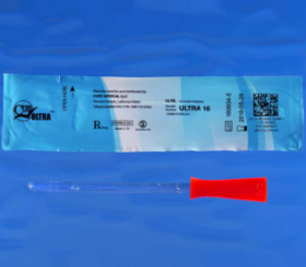 Cure Catheter® Intermittent Catheter, Pre-Lubricated, Straight Tip, 16Fr, 6"