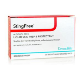 Derma-Rite Stingfree Skin Prep Wipes, Box