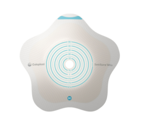 Coloplast Sensura® Mio Click Flip Two-Piece Convex Ostomy Barrier, Maxi, Cut-To-Fit, 10mm to 55mm Stoma, Opaque, with Inspection Window and Full Circle Filter, Blue Coupling