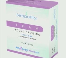Safe n' Simple Simpurity™ Bordered Silicone Foam Dressings, 4" x 4"