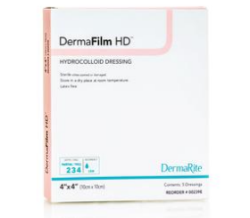 DermaFilm HD Hydrocolloid Dressing 4" X 4"