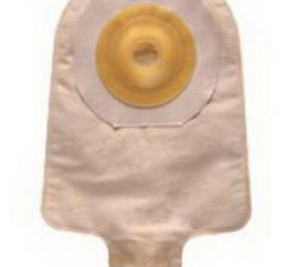 Hollister Premier™ One-Piece Urostomy Pouch, 1" Pre-Cut Convex Flextend® Skin Barrier, 9" L, Beige