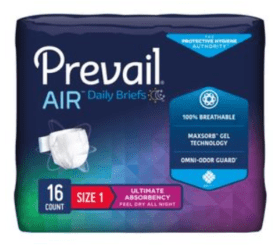 Prevail Air Briefs, Size 1/Medium - 26" - 48"