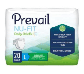 Prevail NU-FIT Maximum Absorbency Adult Briefs, Large