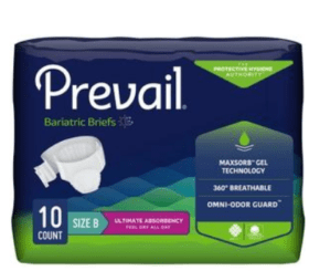 Prevail® Bariatric Adult Brief, Size B, Up to 100" Waist