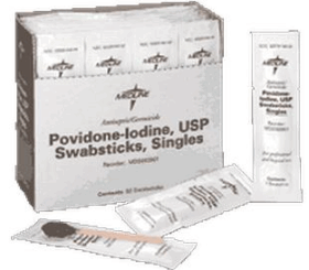 Medline Povidone Iodine 10% USP Swabsticks