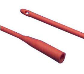 Kendall Dover™ Robinson Red Rubber Urethral Catheter 12Fr Red 16" L, Smooth Round Tip, Sterile